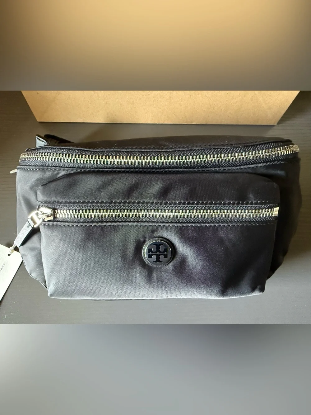 Brand New Tory Burch Black Nylon Crossbody Pouch/ Fanny Pack